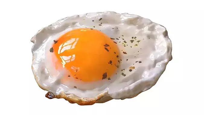 Fried chicken egg 03 3D model 3