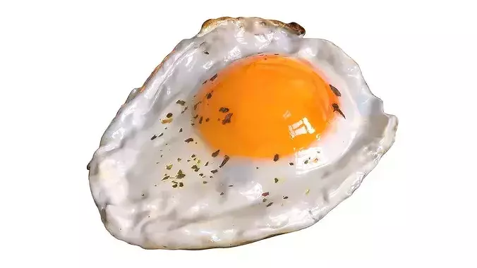 Fried chicken egg 03 3D model