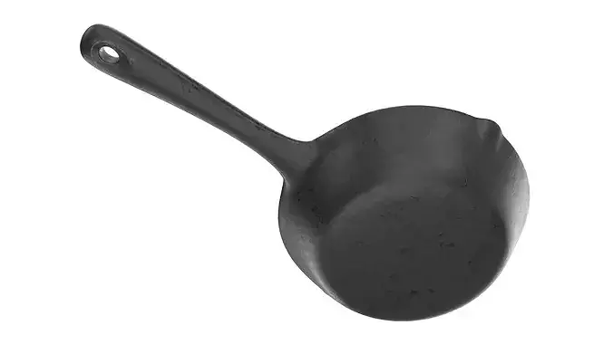 Fried egg in a skillet 3D model 4