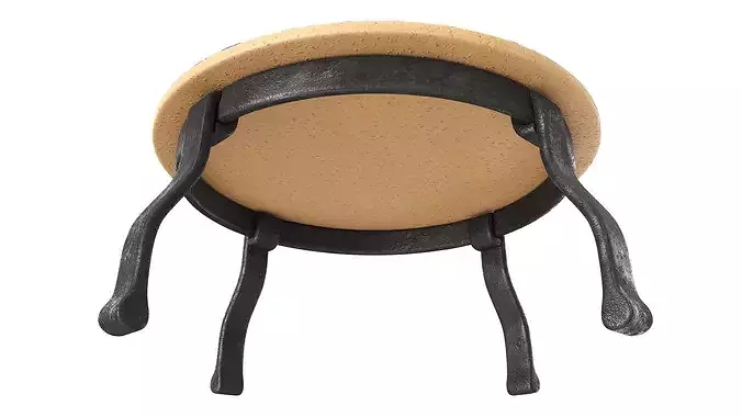 Omlette in a skillet on a trivet 3D model 7
