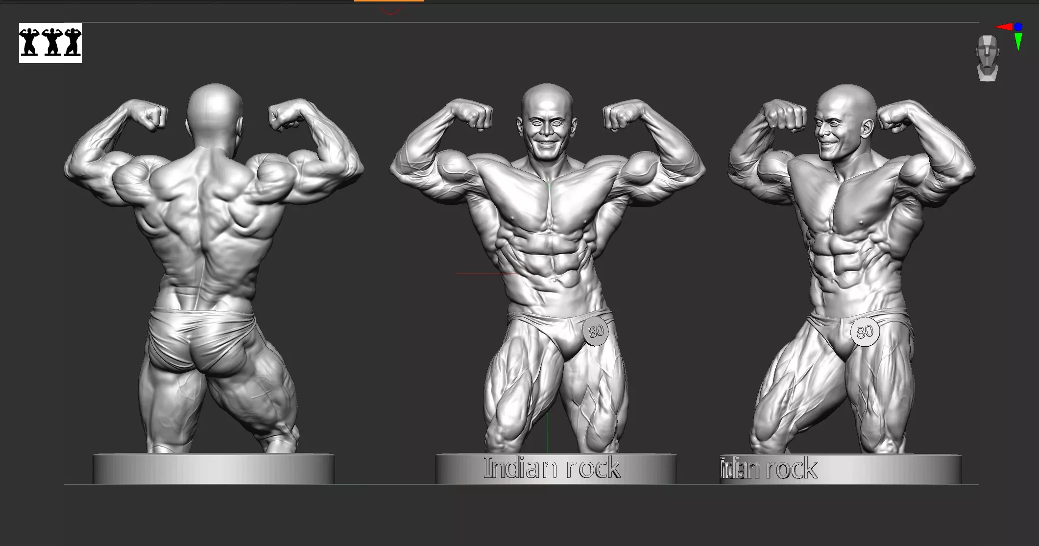 Indian Rock Deepak Nanda Hyper Detailed 3D Bodybuilding Statue 3D print model