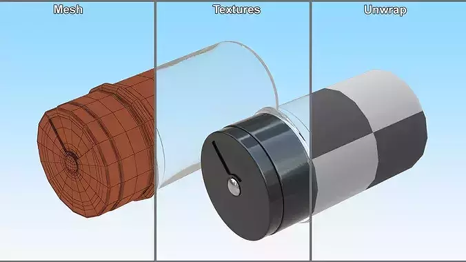 Empty Spice Jar 3D model 7