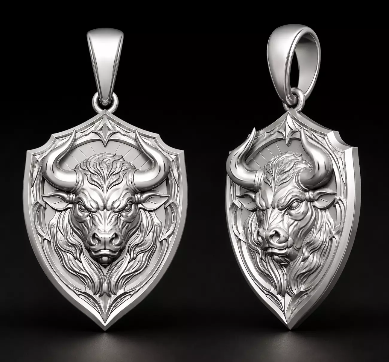 Bull Shield Pendant 3D print model