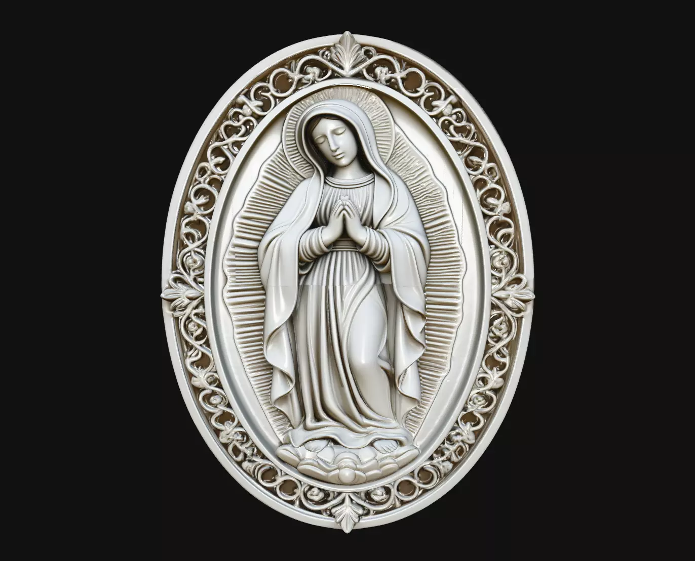 Our Lady Miraculous Medal Jewelry Pendant 3D Print Model 3D print model