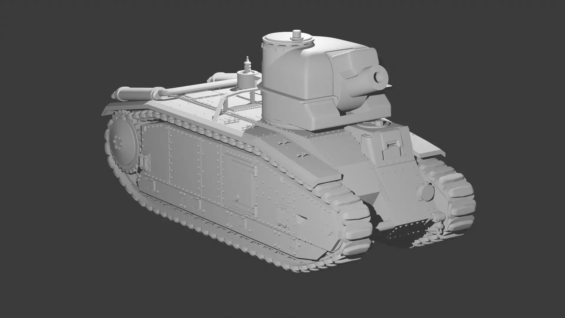 Char FCM B1 155mm 3D print model