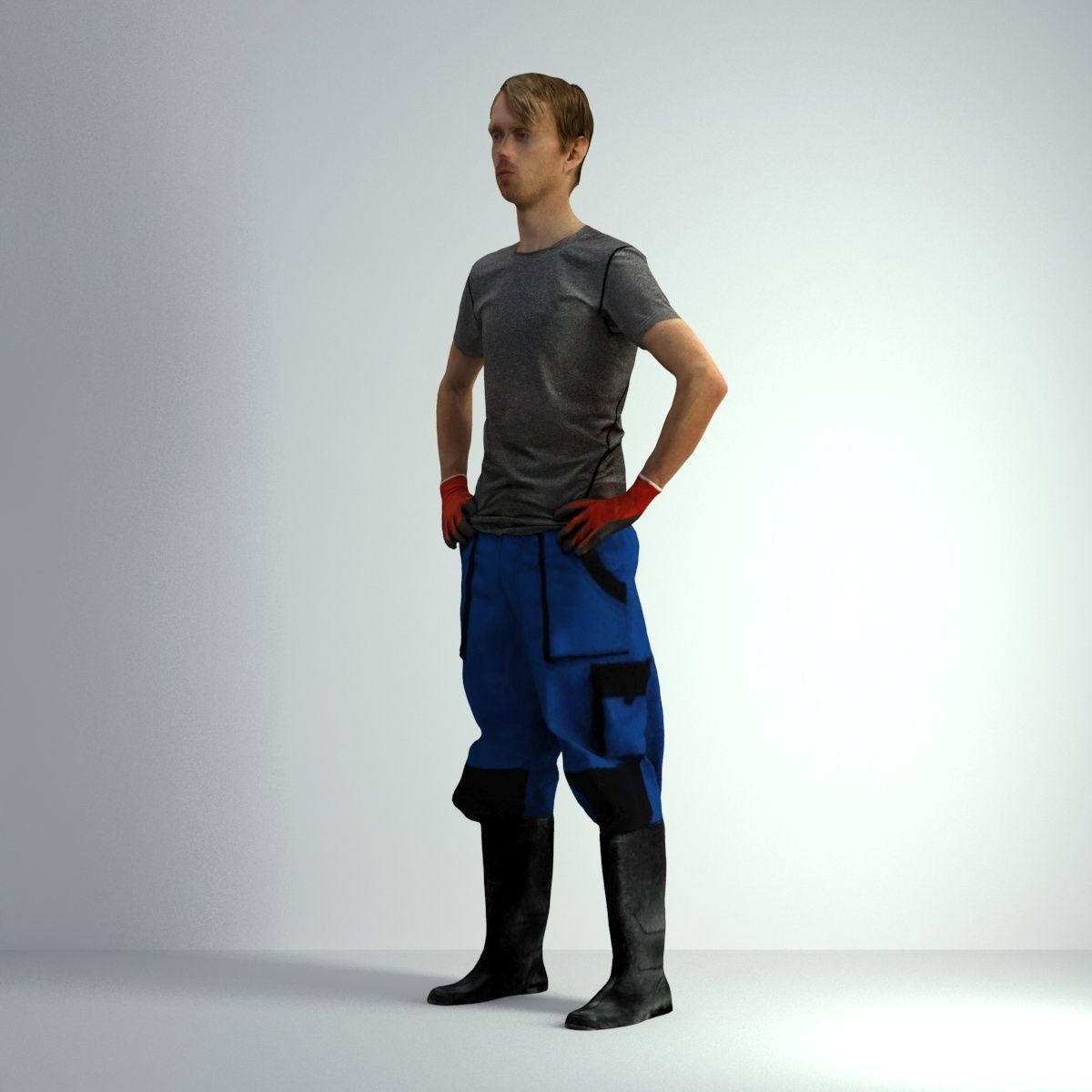 3D Scan Man Gardenner Worker 011  3D model_41