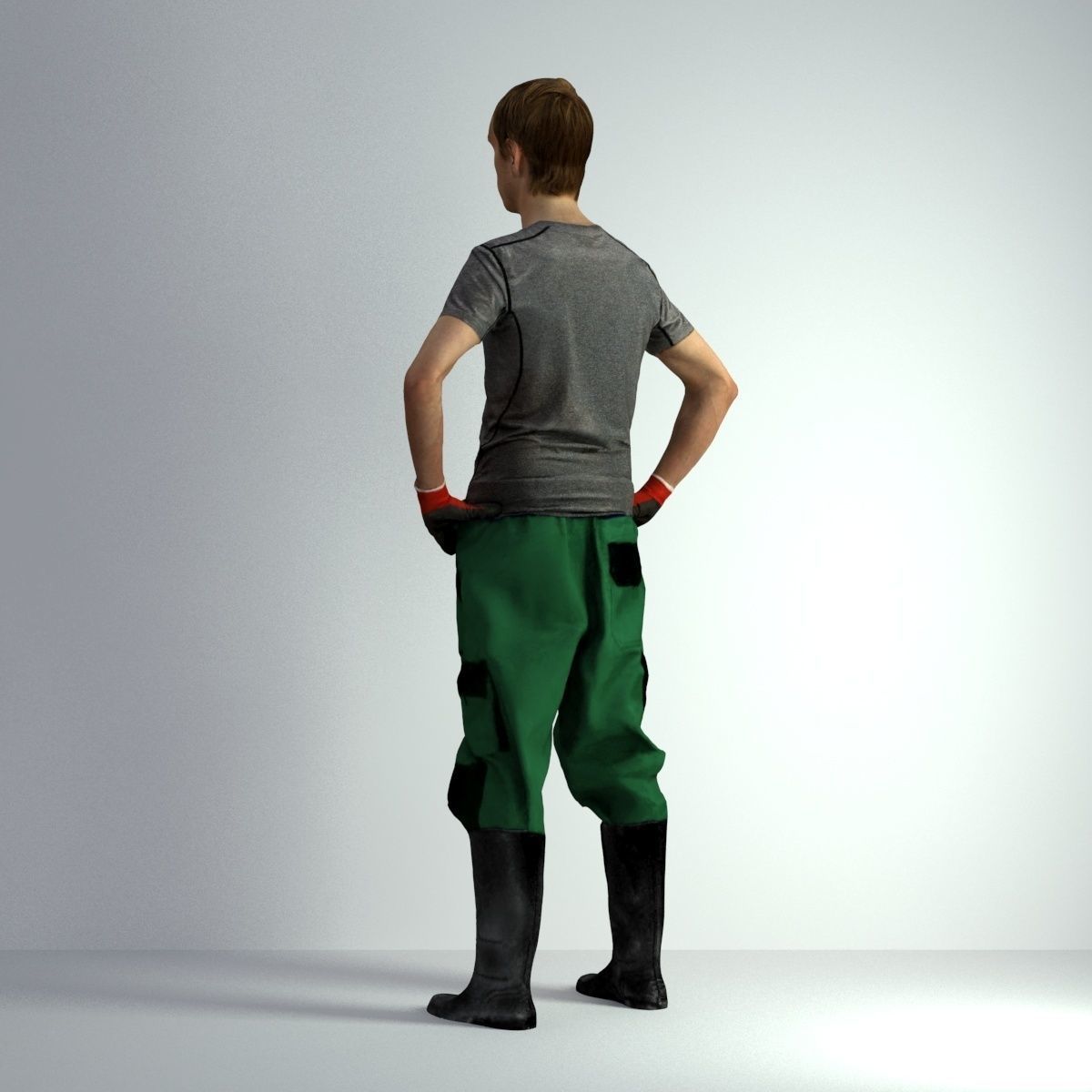 3D Scan Man Gardenner Worker 011  3D model_5