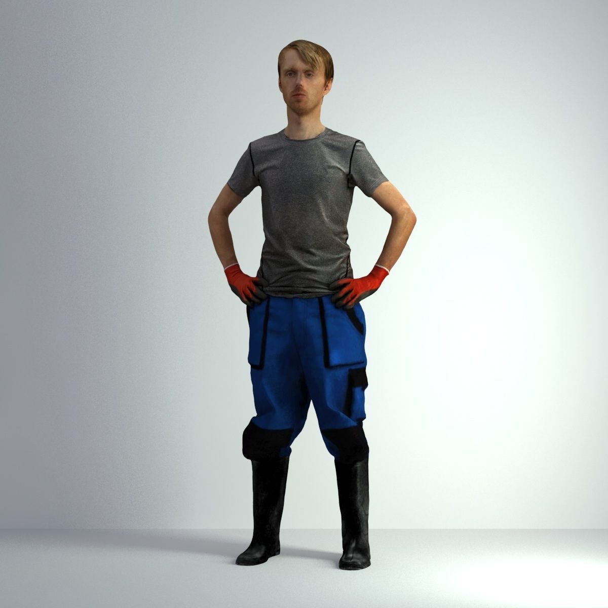 3D Scan Man Gardenner Worker 011  3D model_44