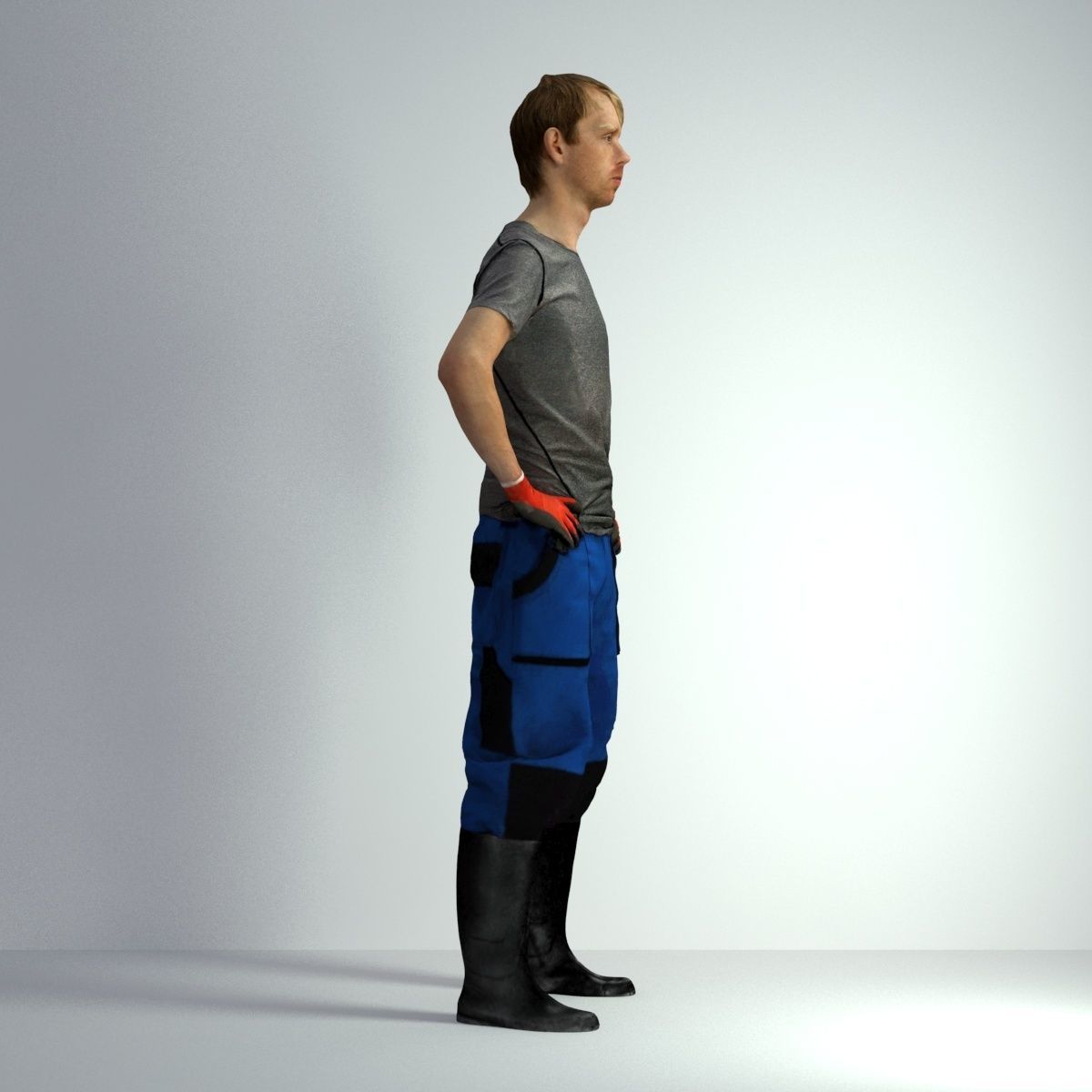 3D Scan Man Gardenner Worker 011  3D model_17