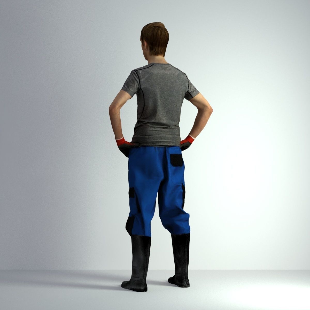 3D Scan Man Gardenner Worker 011  3D model_30