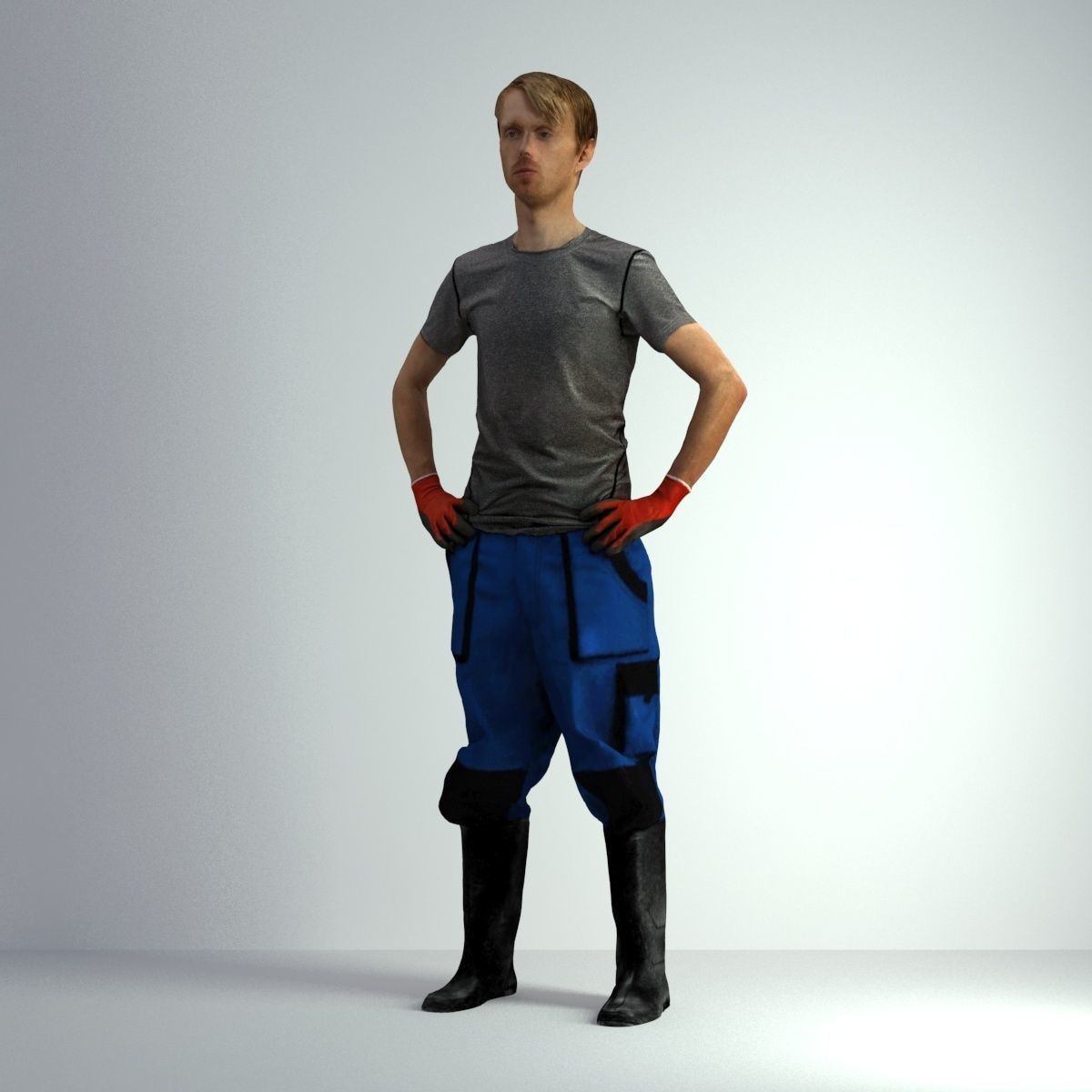 3D Scan Man Gardenner Worker 011  3D model_43