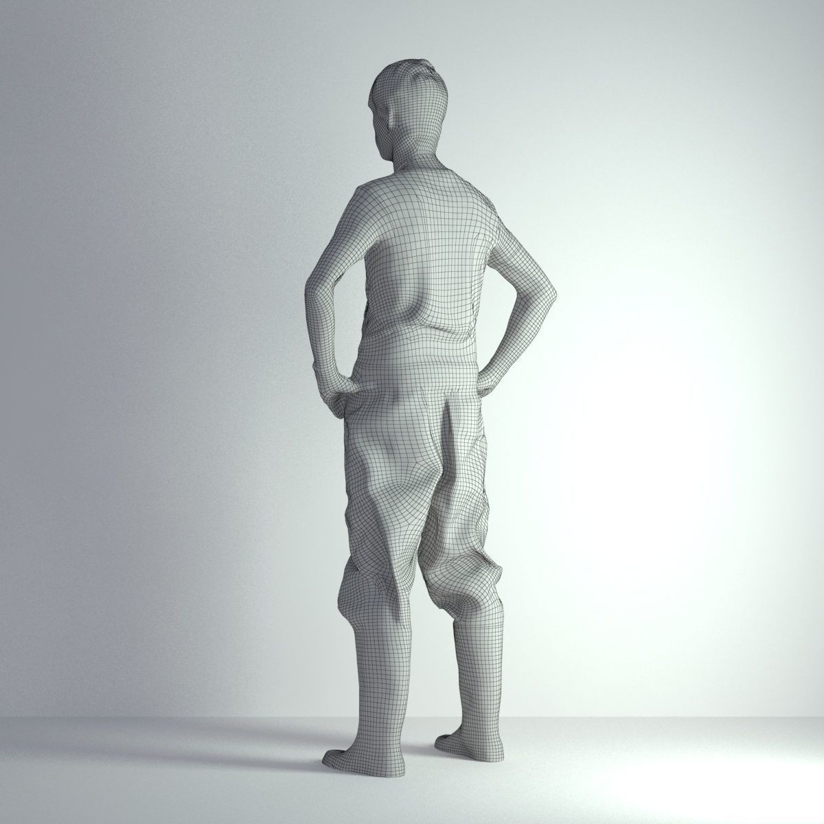 3D Scan Man Gardenner Worker 011  3D model_3
