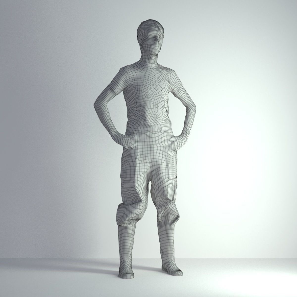 3D Scan Man Gardenner Worker 011  3D model_1