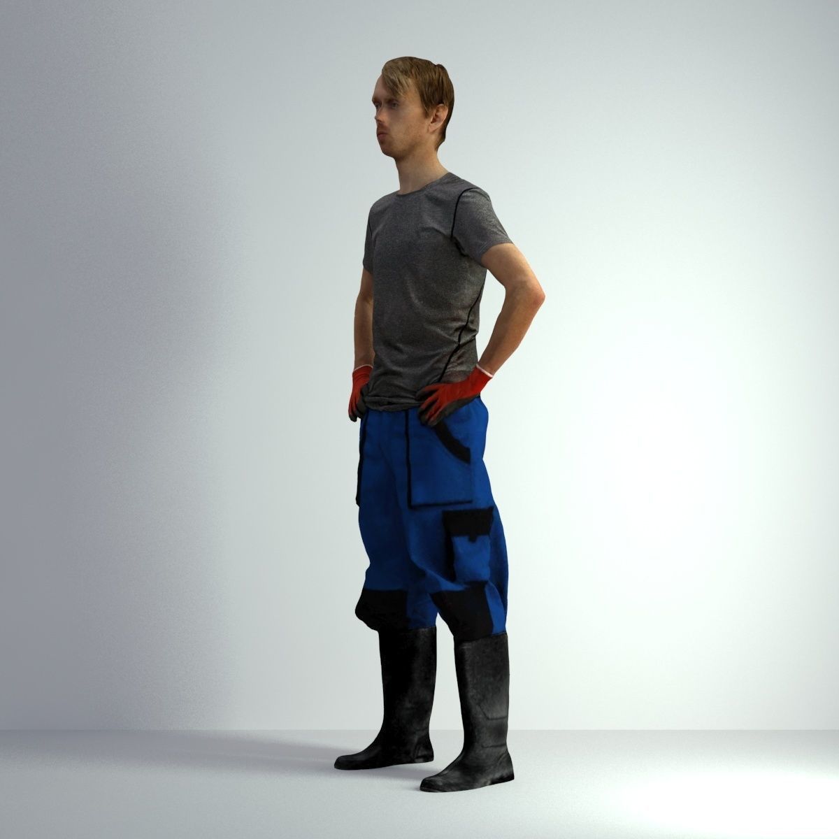 3D Scan Man Gardenner Worker 011  3D model_40