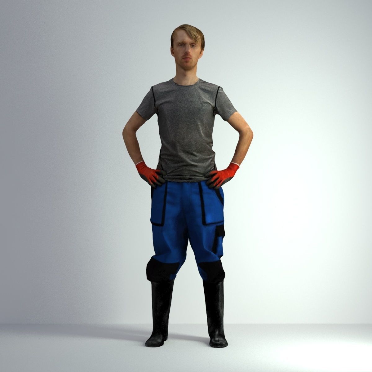 3D Scan Man Gardenner Worker 011  3D model_45