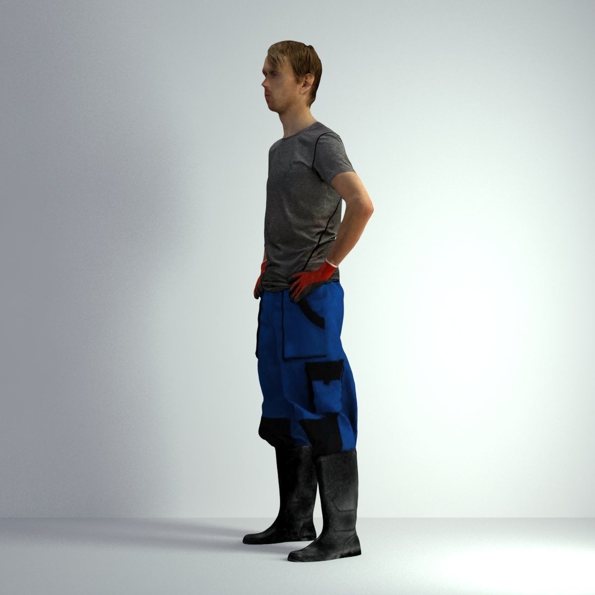 3D Scan Man Gardenner Worker 011  3D model_39