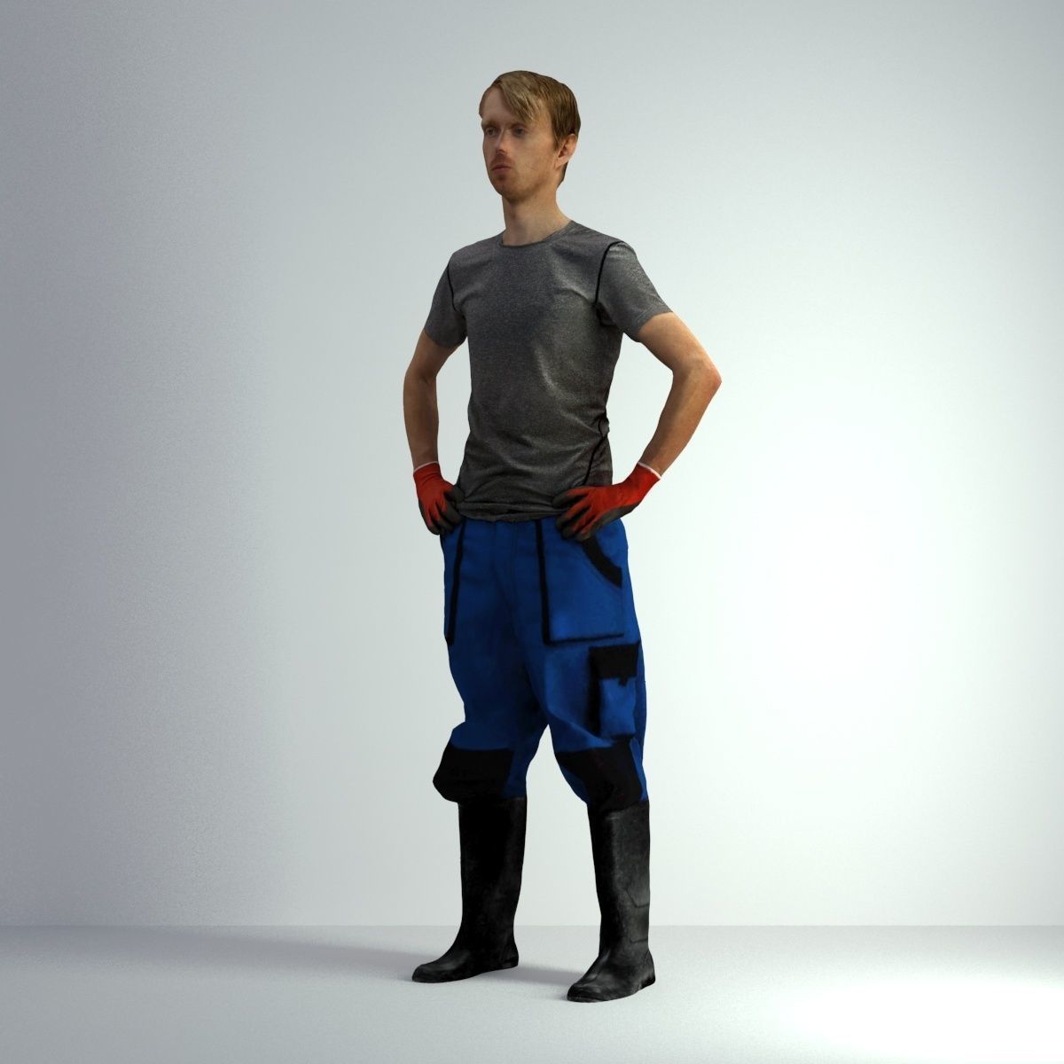 3D Scan Man Gardenner Worker 011  3D model_42