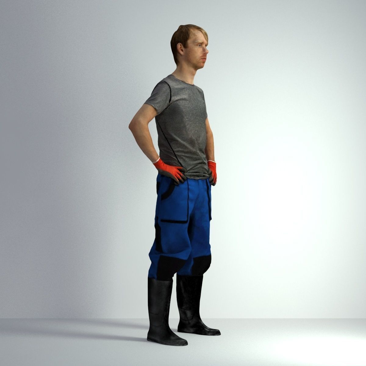 3D Scan Man Gardenner Worker 011  3D model_15