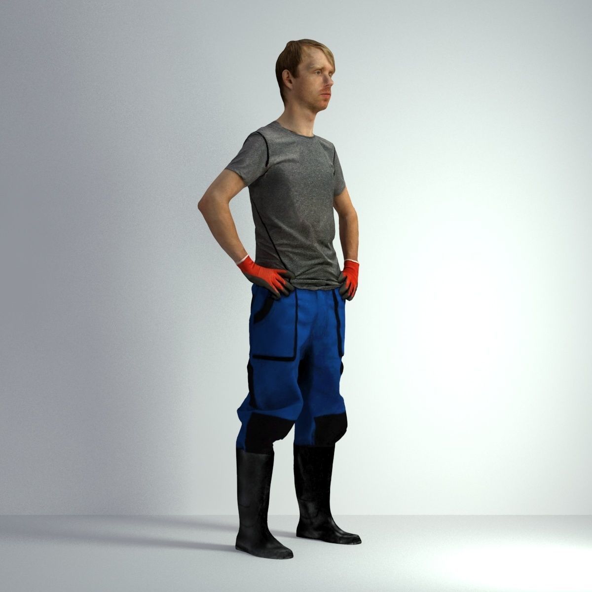 3D Scan Man Gardenner Worker 011  3D model_14