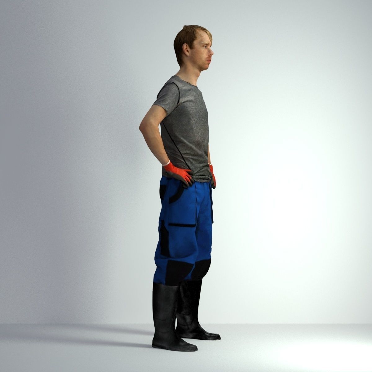 3D Scan Man Gardenner Worker 011  3D model_16