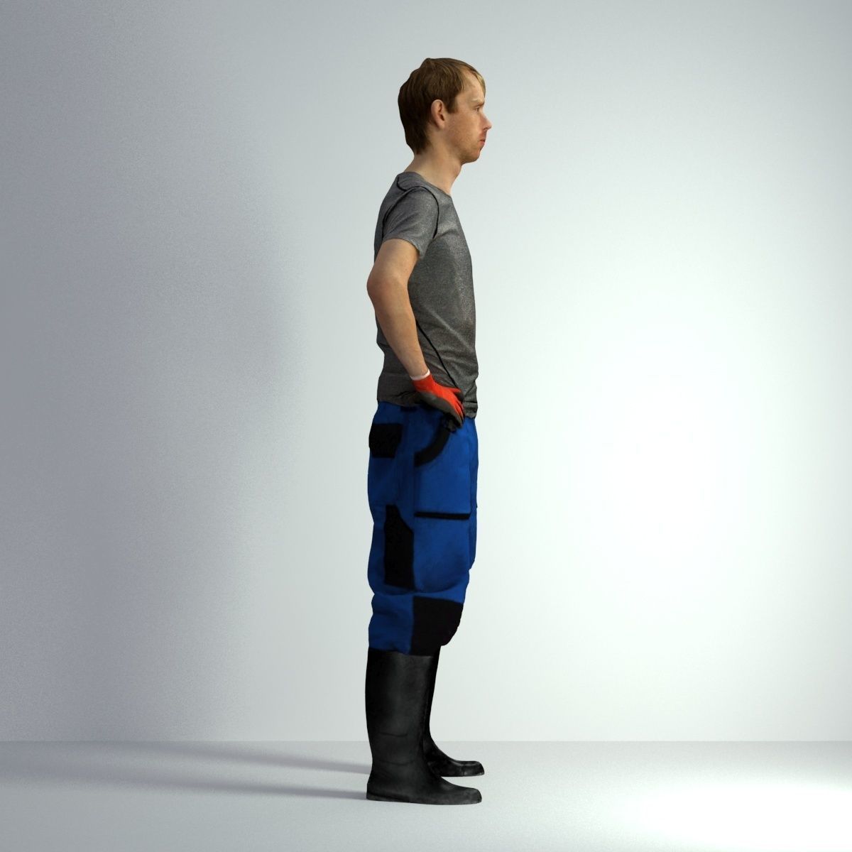 3D Scan Man Gardenner Worker 011  3D model_18