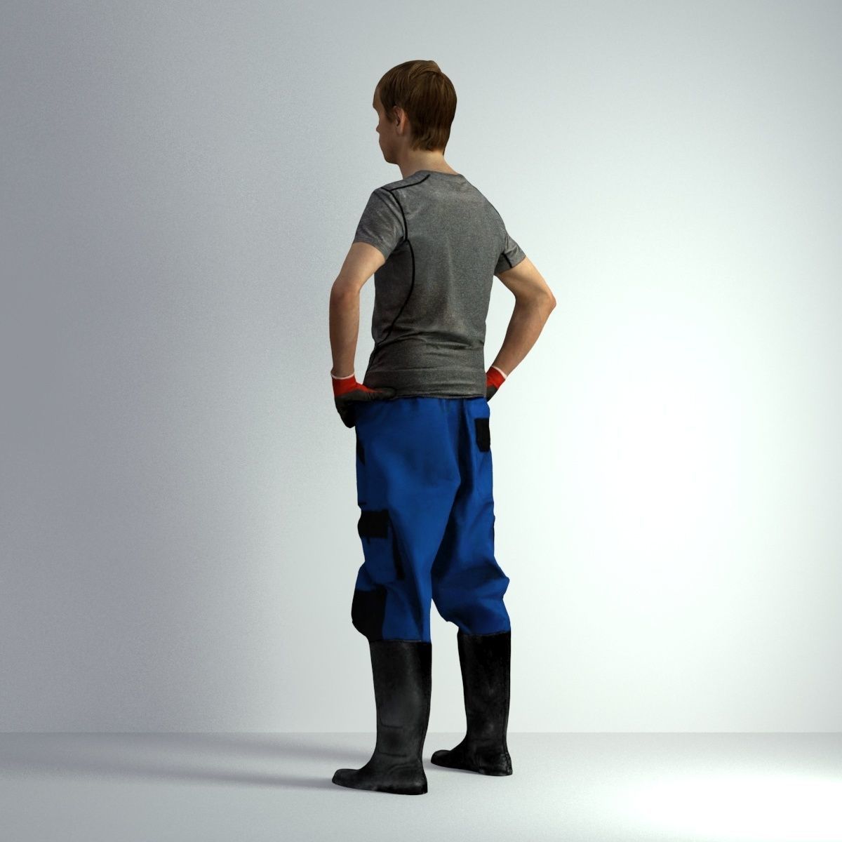 3D Scan Man Gardenner Worker 011  3D model_32