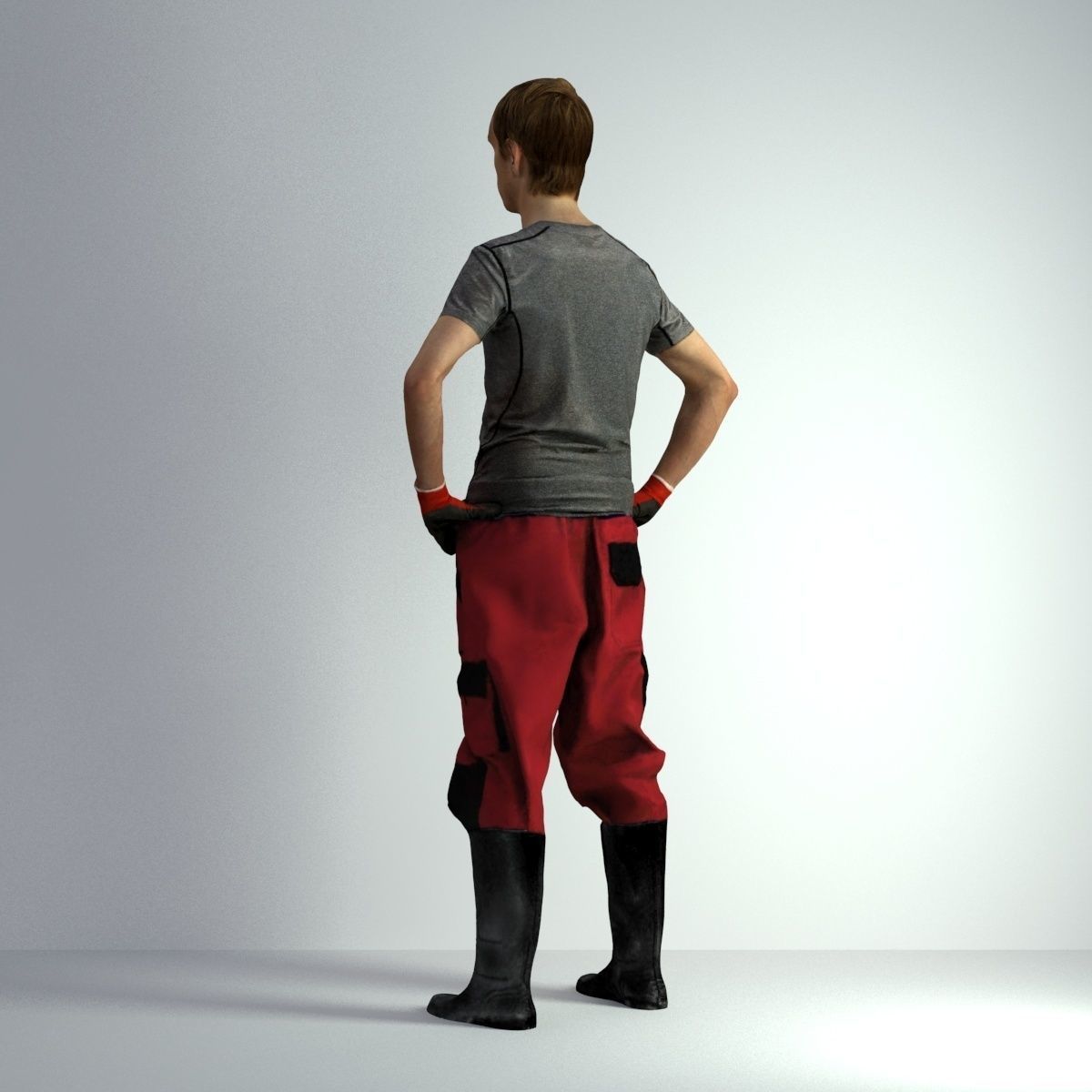 3D Scan Man Gardenner Worker 011  3D model_7