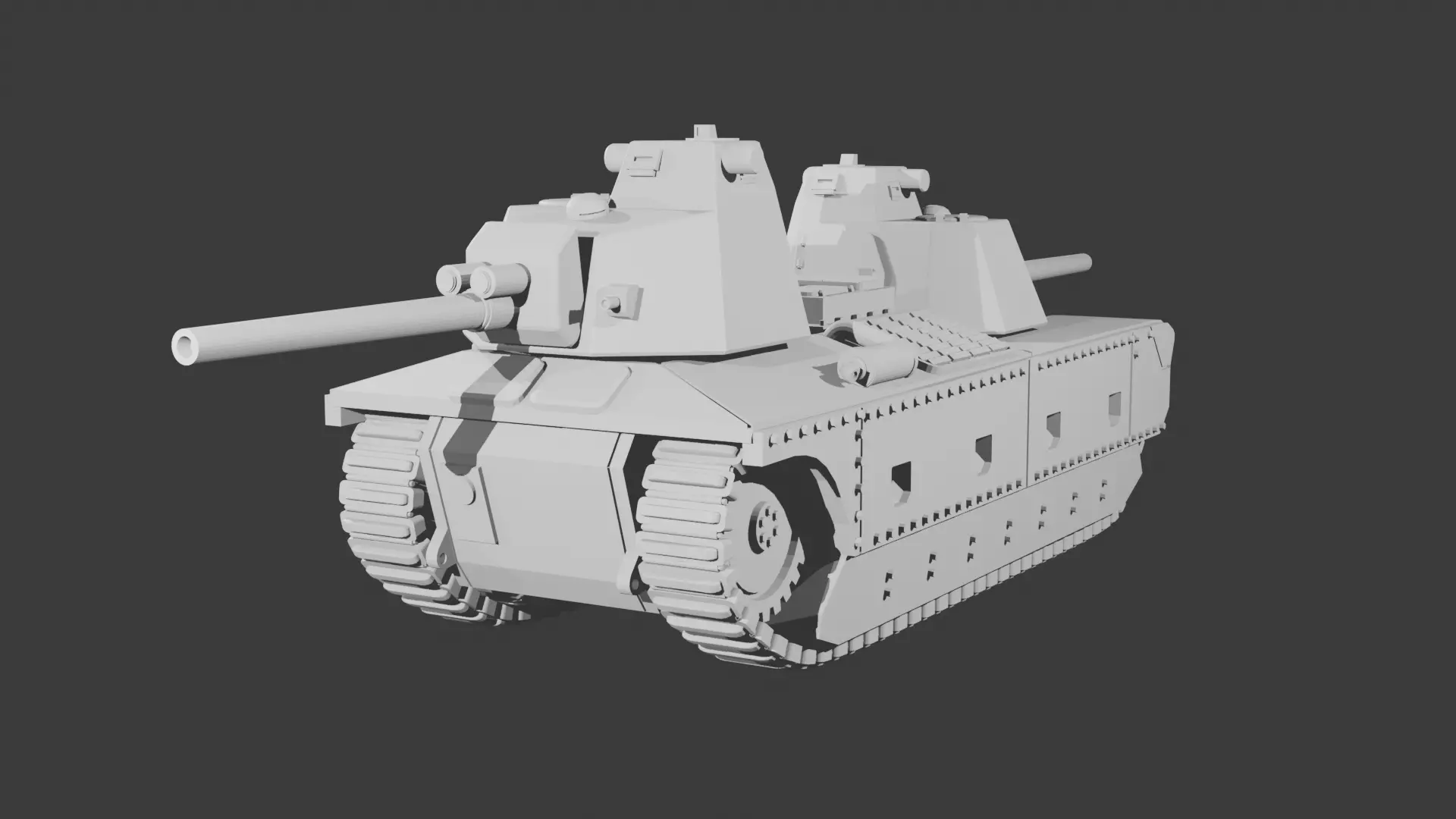 FCM F4 E- Twin turreted French heavy tank 1940 - Fictionnal 3D print model