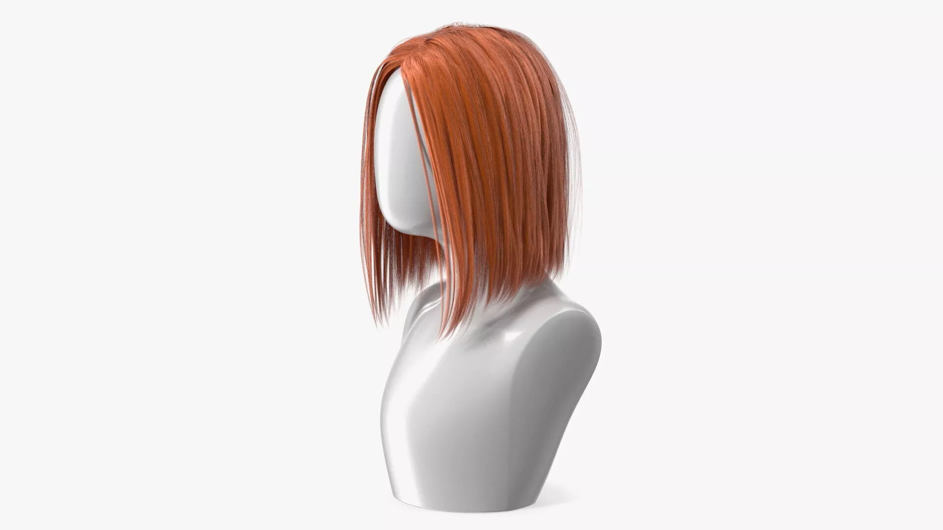 Medium Length Wig Red 3D model