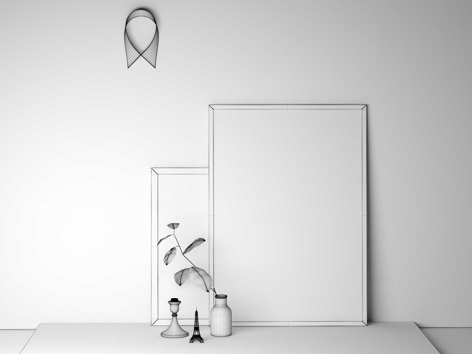 Vase and Picture in Frame Composition 3D model_2