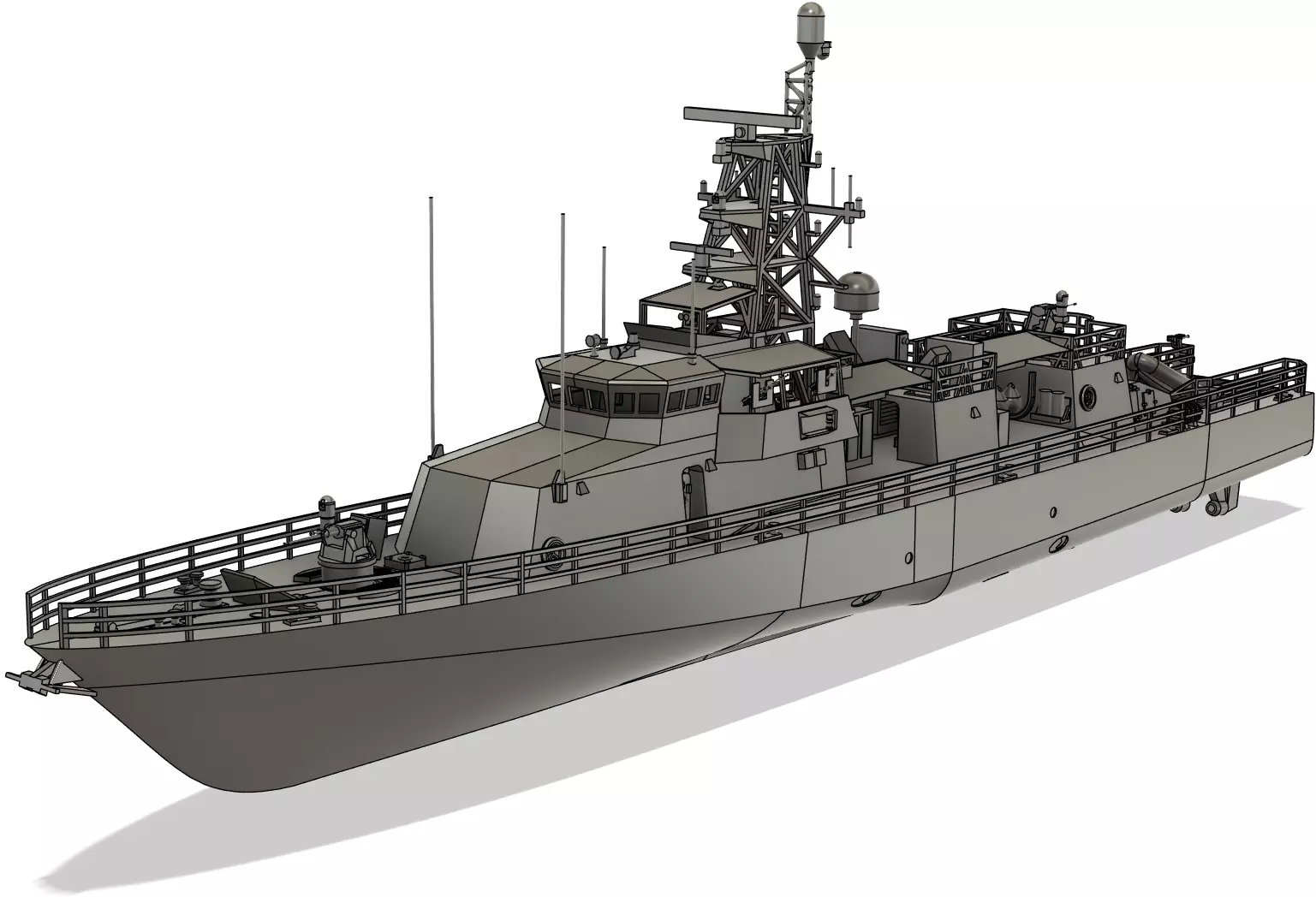 USS Sirocco PC 6 - Cyclone Class PC - RC Model 1-96 Scale 3D print model