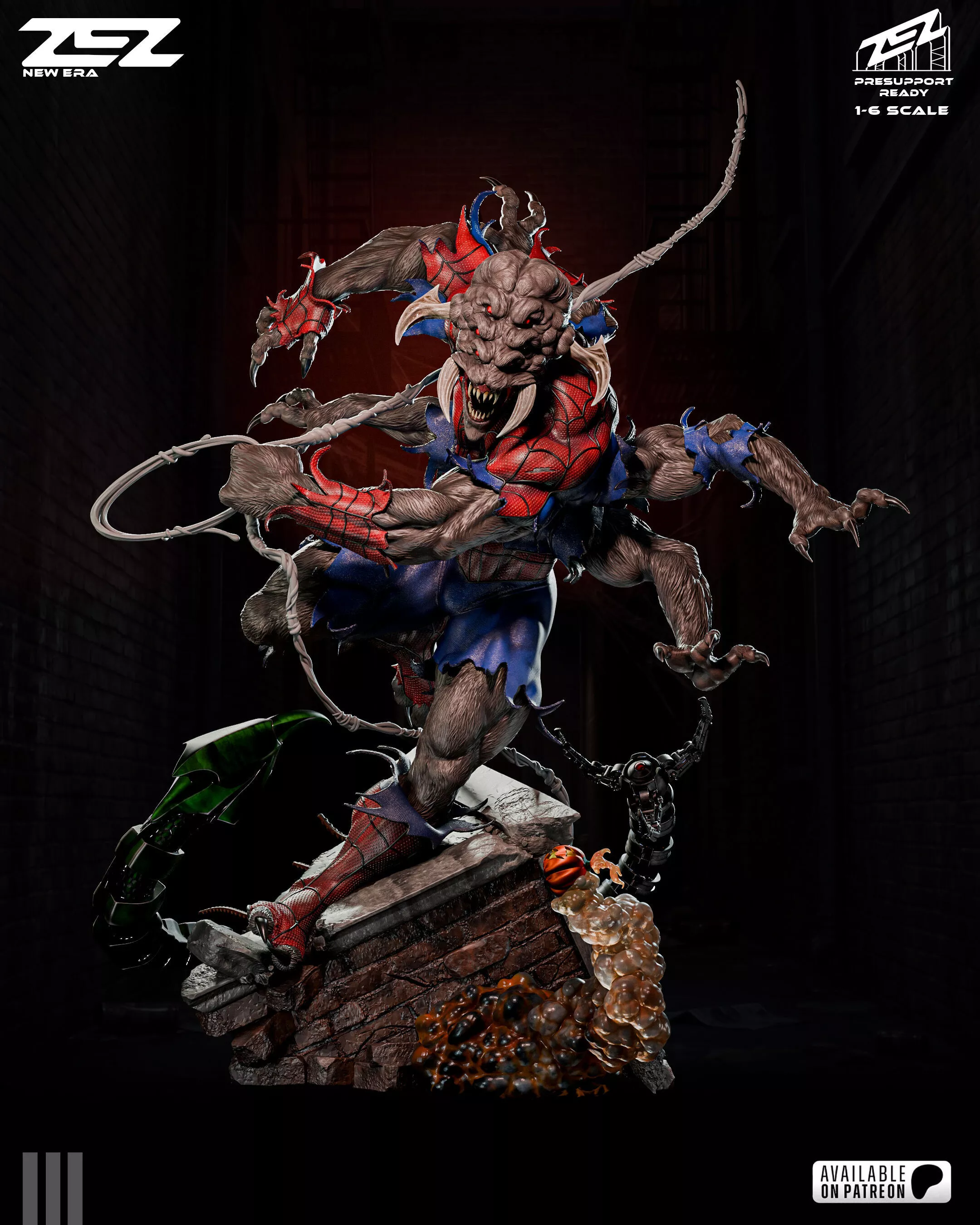 Spider Man Marvel Mutant Figurine 3D Print STL Pre-Supported 3D print model
