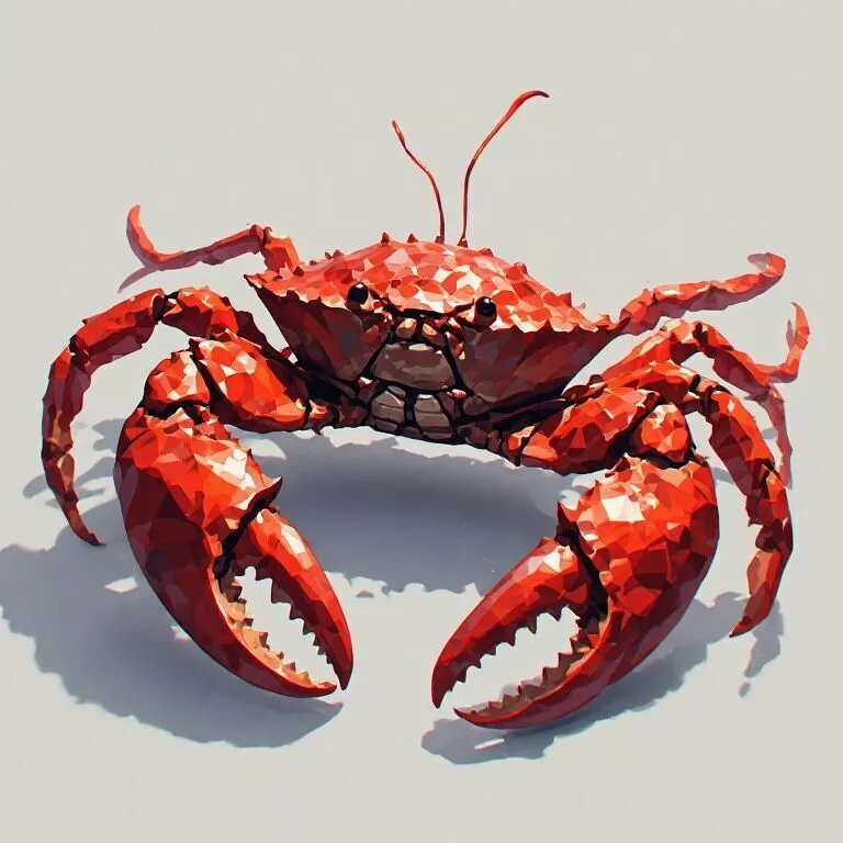 Low Poly Crab 3D Model - Geometric Marine Animal Asset 3D print model