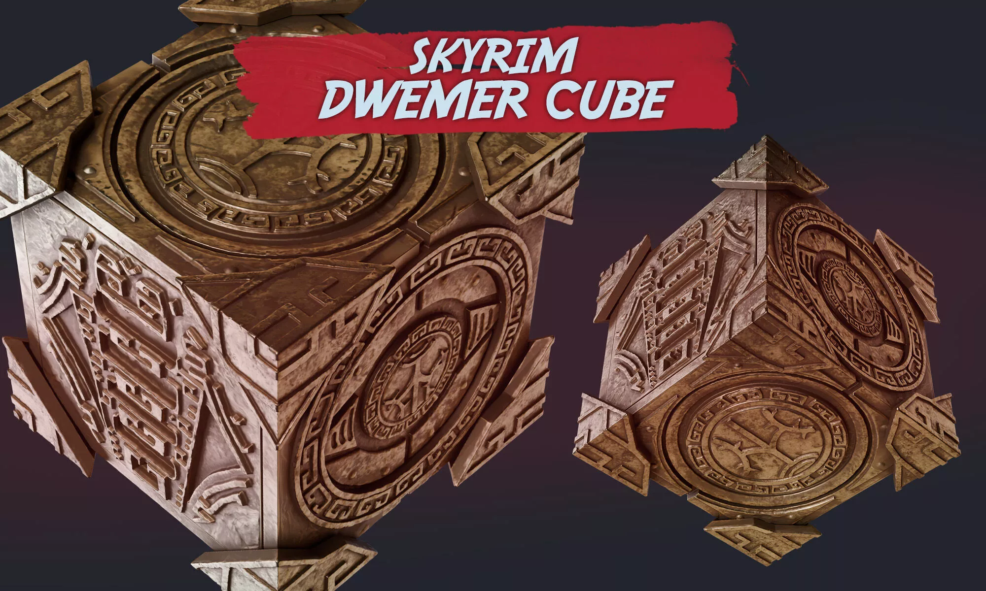 Skyrim Dwemer Cube 3D Print for Cosplay Elder Scrolls Decor 3D print model