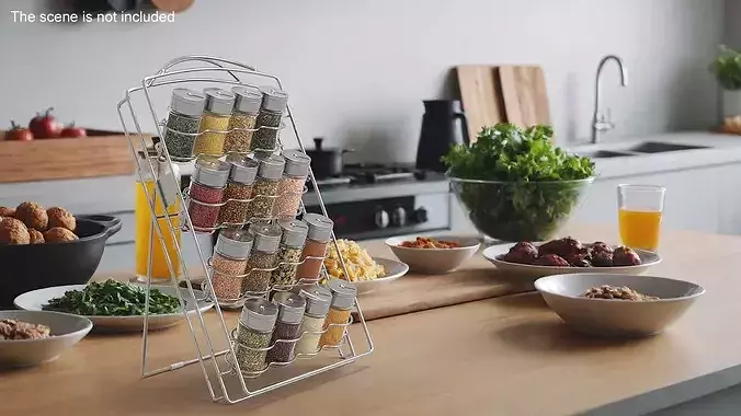 Spice Jar Organizer Rack 3D model 2