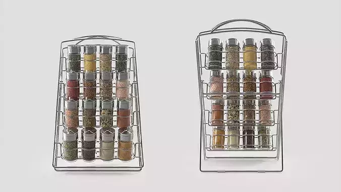 Spice Jar Organizer Rack 3D model 6