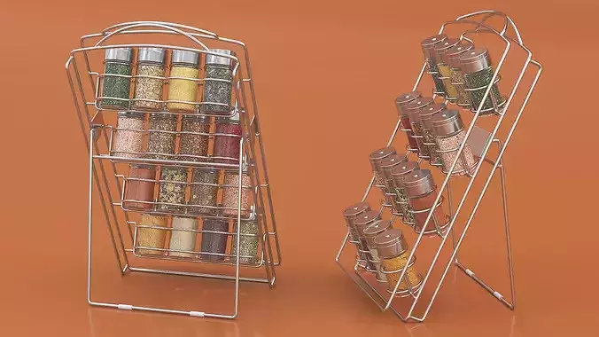 Spice Jar Organizer Rack 3D model 3