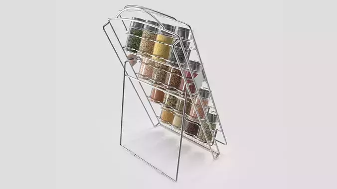Spice Jar Organizer Rack 3D model 5
