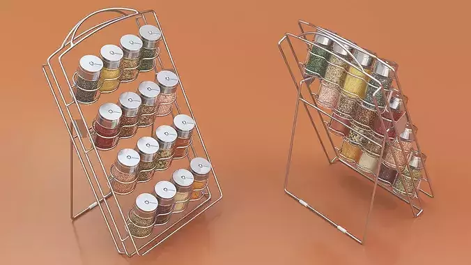 Spice Jar Organizer Rack 3D model 4