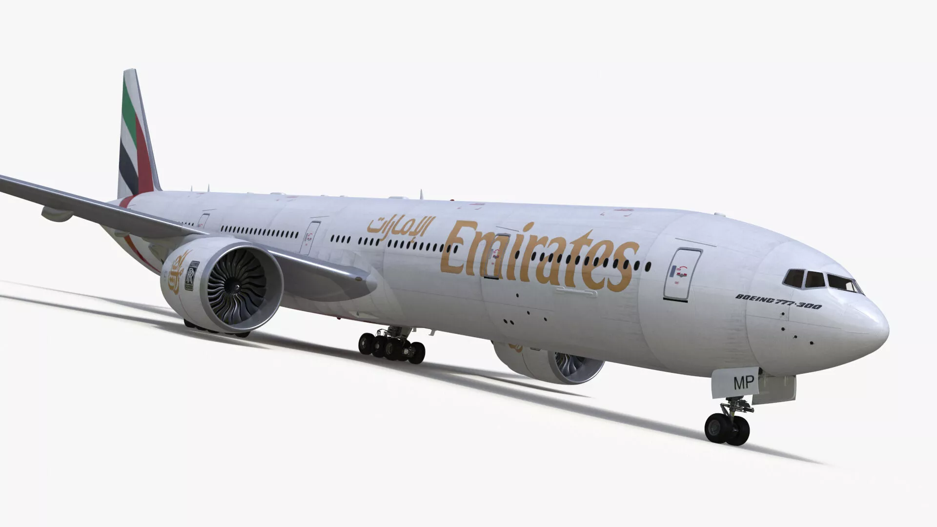 Boeing 777 Emirates Airlines Rigged 3D model