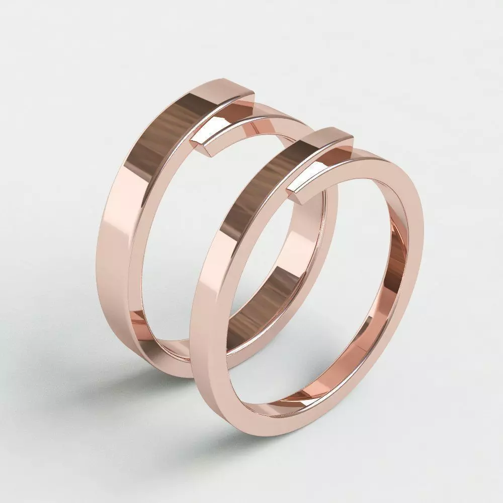 Ringmodel108 -Simple Bands -Wedding rings 3D print model_0