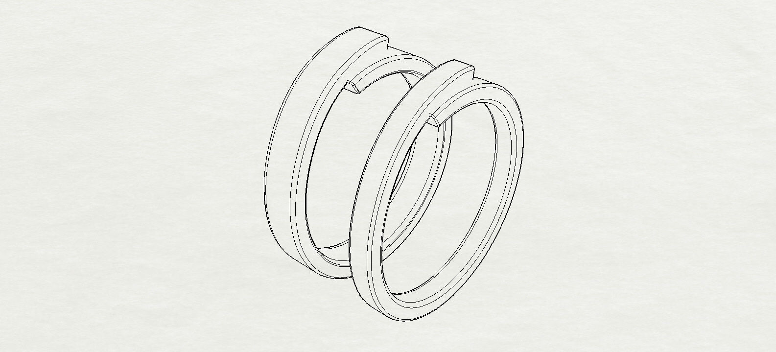 Ringmodel108 -Simple Bands -Wedding rings 3D print model_2