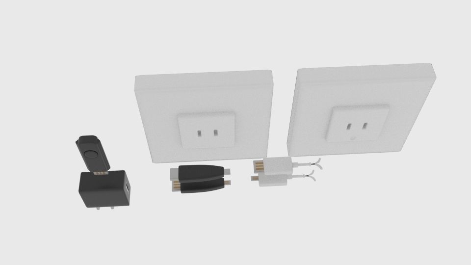 USB Charger Component 3D model_3