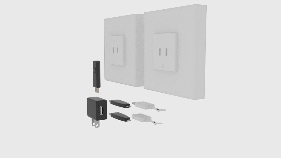 USB Charger Component 3D model_2