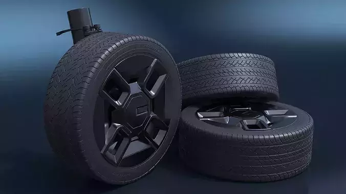 Car Wheel and Suspension Assembly 3D model 4