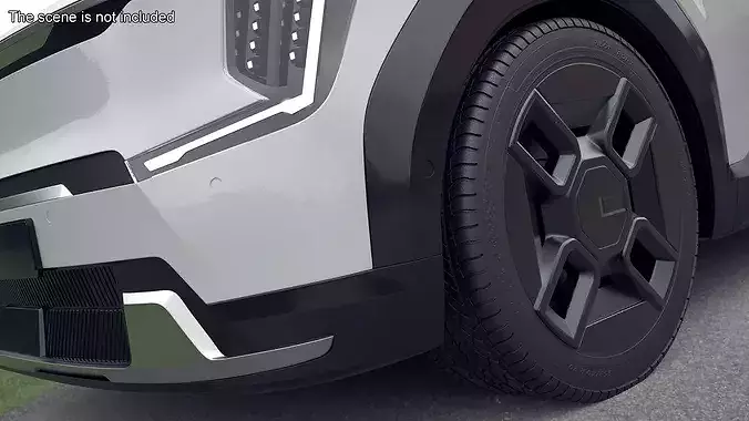 Car Wheel and Suspension Assembly 3D model 3