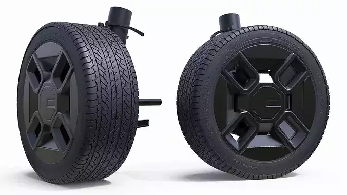 Car Wheel and Suspension Assembly 3D model