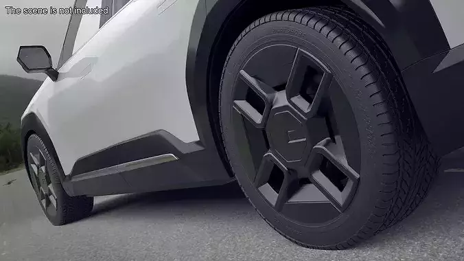Car Wheel and Suspension Assembly 3D model 2