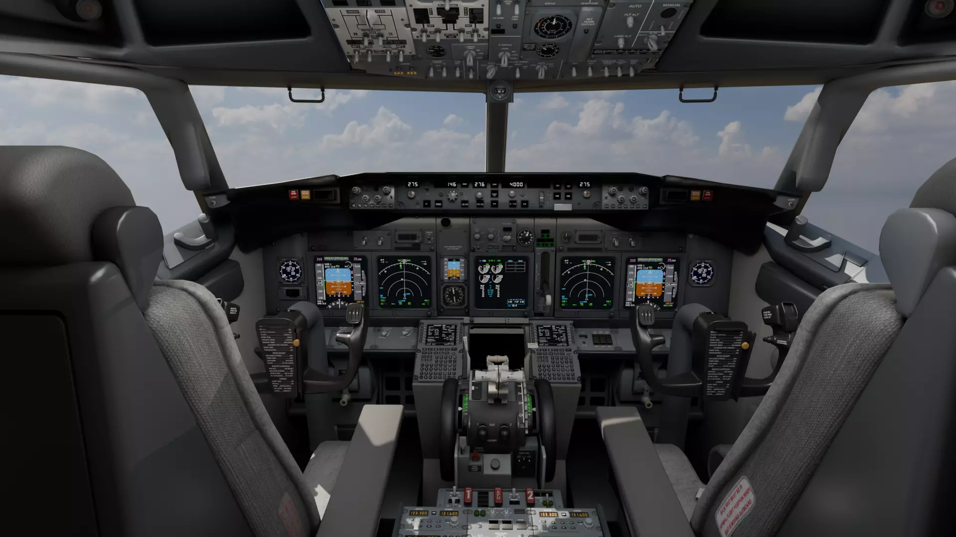 Boeing 737 detailed interior airplane cockpit 3D model