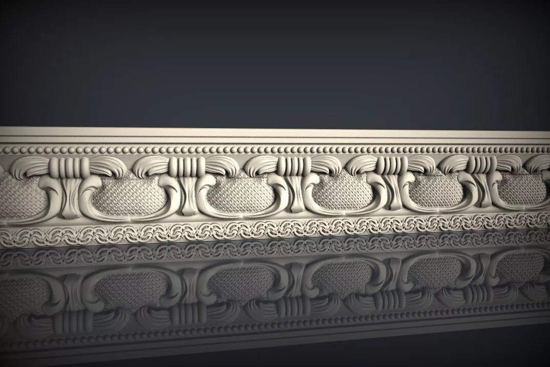 Classic Ornate Bead Cornice STL for CNC Wood Carving 3D model